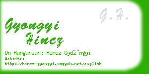 gyongyi hincz business card